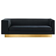 Upholstered performance velvet sofa in black finish with asymmetrical armrests by Modway additional picture 7
