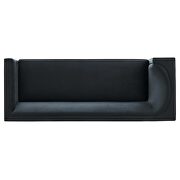 Upholstered performance velvet sofa in black finish with asymmetrical armrests by Modway additional picture 8