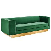 Upholstered performance velvet sofa in emerald finish with asymmetrical armrests by Modway additional picture 2