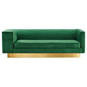 Upholstered performance velvet sofa in emerald finish with asymmetrical armrests by Modway additional picture 7
