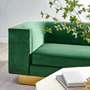 Upholstered performance velvet sofa in emerald finish with asymmetrical armrests by Modway additional picture 10