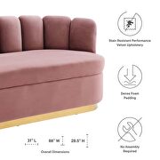 Channel tufted performance velvet sofa in dusty rose finish by Modway additional picture 4