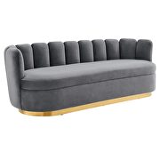 Channel tufted performance velvet sofa in gray finish by Modway additional picture 2