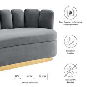 Channel tufted performance velvet sofa in gray finish by Modway additional picture 4