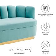 Channel tufted performance velvet sofa in mint finish by Modway additional picture 4
