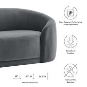 Gray finish performance velvet upholstery sofa by Modway additional picture 7