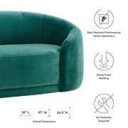Teal finish performance velvet upholstery sofa by Modway additional picture 7