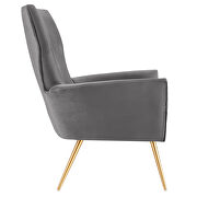Gray finish button tufted performance velvet upholstery chair by Modway additional picture 4