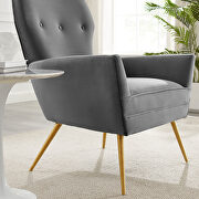 Gray finish button tufted performance velvet upholstery chair by Modway additional picture 8