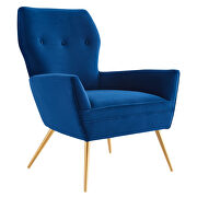 Navy finish button tufted performance velvet upholstery chair by Modway additional picture 2