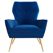Navy finish button tufted performance velvet upholstery chair by Modway additional picture 7