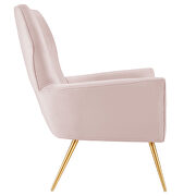 Pink finish button tufted performance velvet upholstery chair by Modway additional picture 4