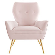 Pink finish button tufted performance velvet upholstery chair by Modway additional picture 7