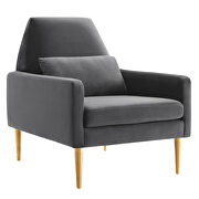 Charcoal finish performance velvet upholstery chair by Modway additional picture 2