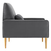 Charcoal finish performance velvet upholstery chair by Modway additional picture 4