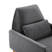 Charcoal finish performance velvet upholstery chair by Modway additional picture 5