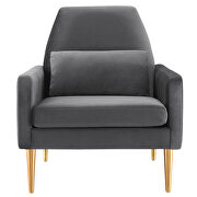 Charcoal finish performance velvet upholstery chair by Modway additional picture 7