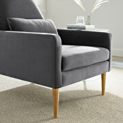 Charcoal finish performance velvet upholstery chair by Modway additional picture 8