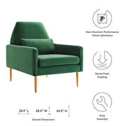 Emerald finish performance velvet upholstery chair by Modway additional picture 3