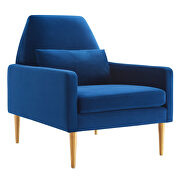 Navy finish performance velvet upholstery chair by Modway additional picture 2