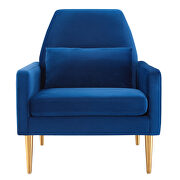 Navy finish performance velvet upholstery chair by Modway additional picture 7