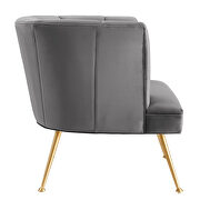 Channel tufted performance velvet chair in gray finish by Modway additional picture 4