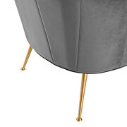 Channel tufted performance velvet chair in gray finish by Modway additional picture 5