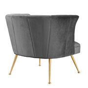 Channel tufted performance velvet chair in gray finish by Modway additional picture 6