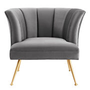 Channel tufted performance velvet chair in gray finish by Modway additional picture 7
