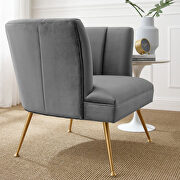 Channel tufted performance velvet chair in gray finish by Modway additional picture 8