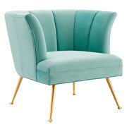 Channel tufted performance velvet chair in mint finish by Modway additional picture 2