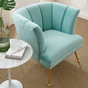 Channel tufted performance velvet chair in mint finish by Modway additional picture 8