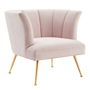 Channel tufted performance velvet chair in pink finish by Modway additional picture 2
