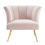 Channel tufted performance velvet chair in pink finish by Modway additional picture 7
