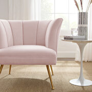 Channel tufted performance velvet chair in pink finish by Modway additional picture 8