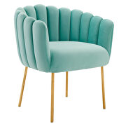 Mint finish channel tufted performance velvet upholstery chair by Modway additional picture 2