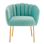Mint finish channel tufted performance velvet upholstery chair by Modway additional picture 7