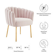 Pink finish channel tufted performance velvet upholstery chair by Modway additional picture 3