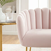 Pink finish channel tufted performance velvet upholstery chair by Modway additional picture 8
