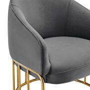Gray performance velvet and gold-plated stainless steel base chair by Modway additional picture 4