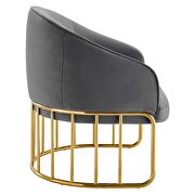 Gray performance velvet and gold-plated stainless steel base chair by Modway additional picture 5