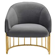 Gray performance velvet and gold-plated stainless steel base chair by Modway additional picture 7