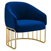 Navy performance velvet and gold-plated stainless steel base chair by Modway additional picture 2