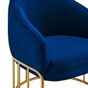 Navy performance velvet and gold-plated stainless steel base chair by Modway additional picture 4