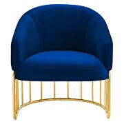 Navy performance velvet and gold-plated stainless steel base chair by Modway additional picture 7