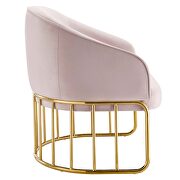 Pink performance velvet and gold-plated stainless steel base chair by Modway additional picture 5