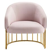 Pink performance velvet and gold-plated stainless steel base chair by Modway additional picture 7