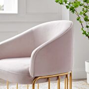 Pink performance velvet and gold-plated stainless steel base chair by Modway additional picture 8