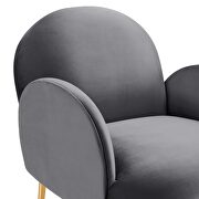 Gray performance velvet chair with gold stainless steel legs by Modway additional picture 4