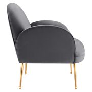 Gray performance velvet chair with gold stainless steel legs by Modway additional picture 5